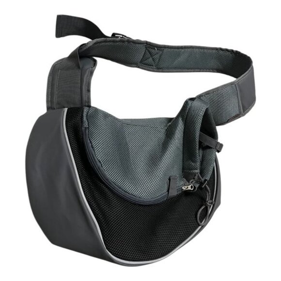 Gray Mesh Pet Sling Carrier Bag for Small Dogs or Cats – Hands-Free Crossbody De - Picture 3 of 8